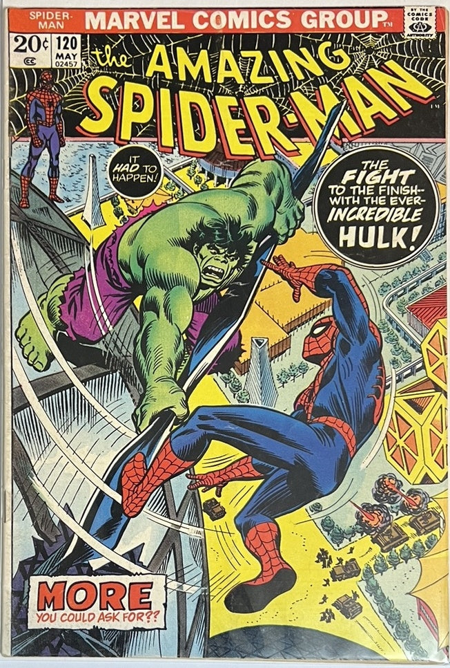 The Amazing Spider-Man #120 MARVEL COMICS Bronze Age 1973 FN+Vs Hulk
