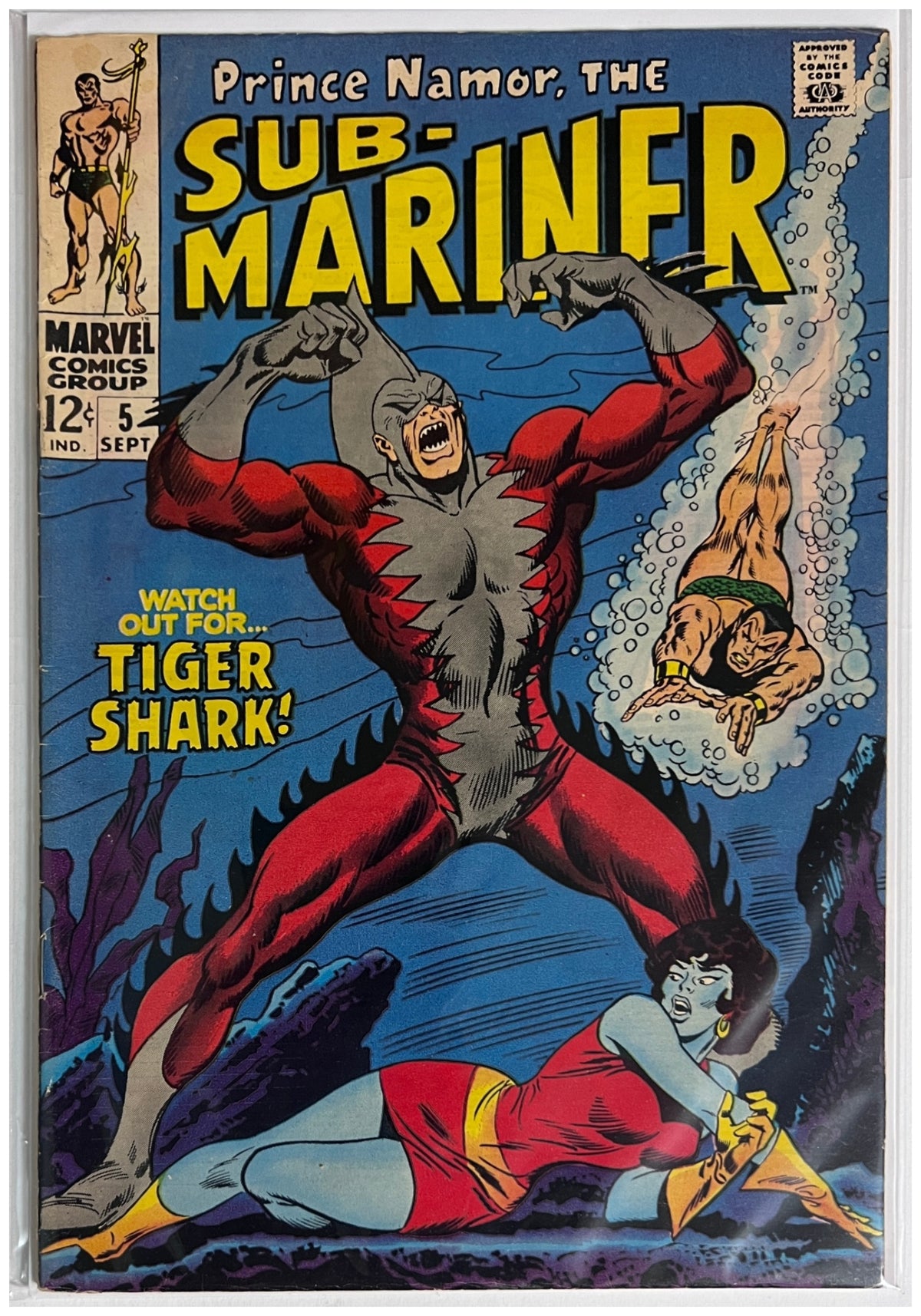 Sub-Mariner #5 MARVEL COMICS Silver Age 1968 FN+ 1st Tiger Shark