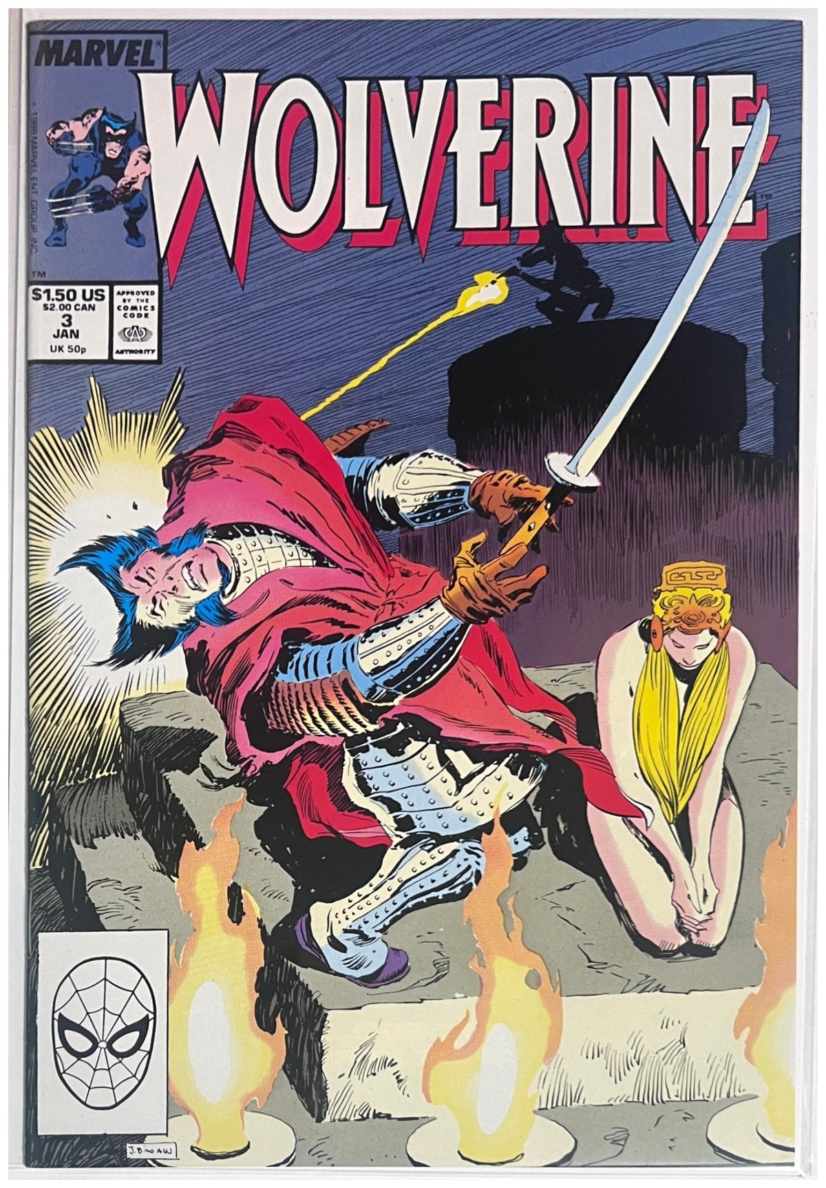 Wolverine #3 MARVEL COMICS Copper Age 1989 NM (With Toploader)