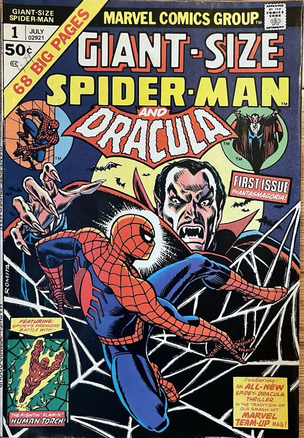 Giant-Size Spiderman #1 1974 F/VF (and Dracula)