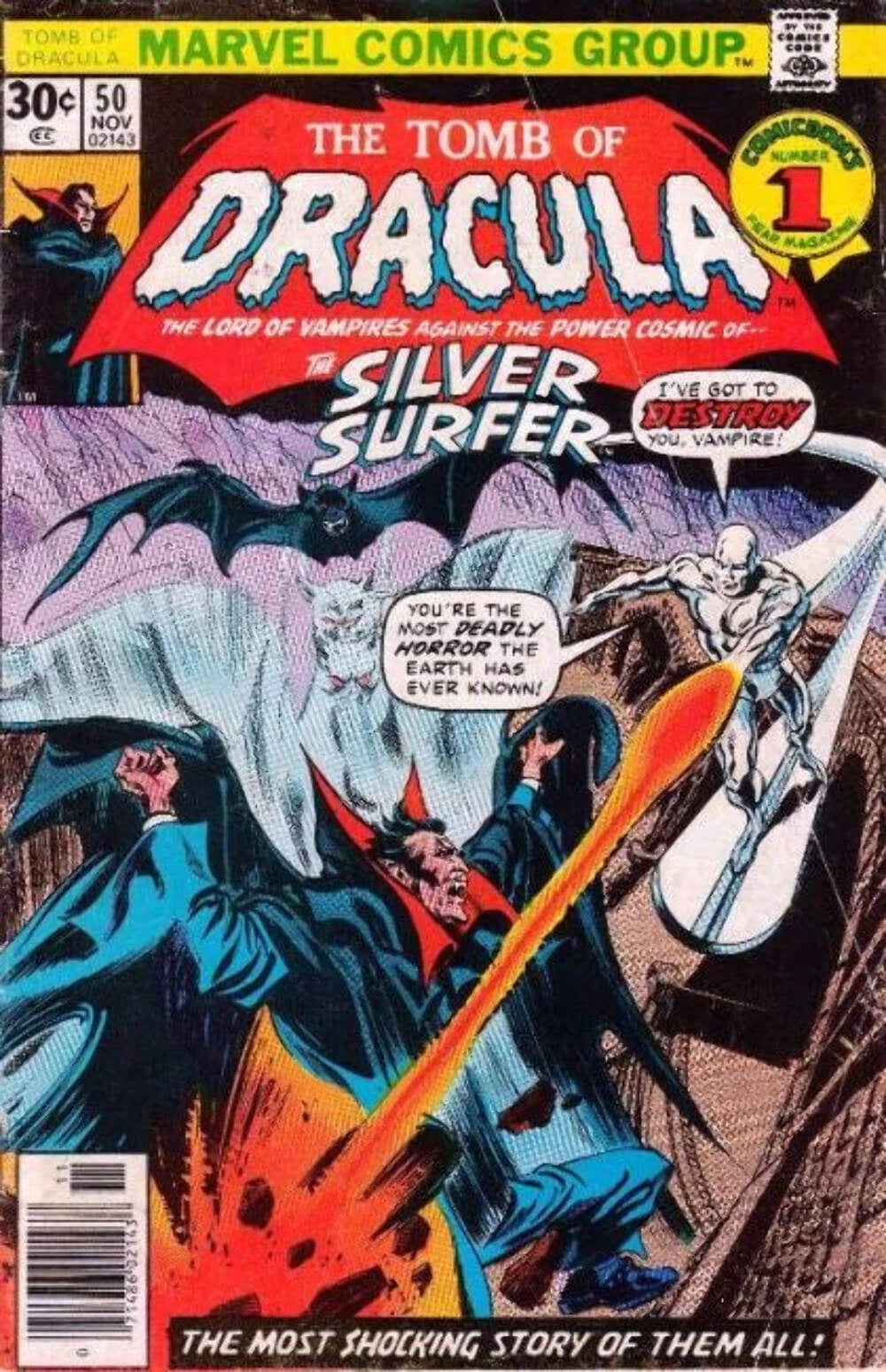 Tomb of Dracula #50 Marvel 1977 VG+ Silver Surfer