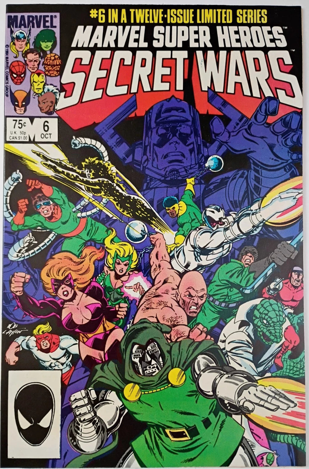 Marvel Super Heroes Secret Wars #6 VF- Direct Edition with Toploader