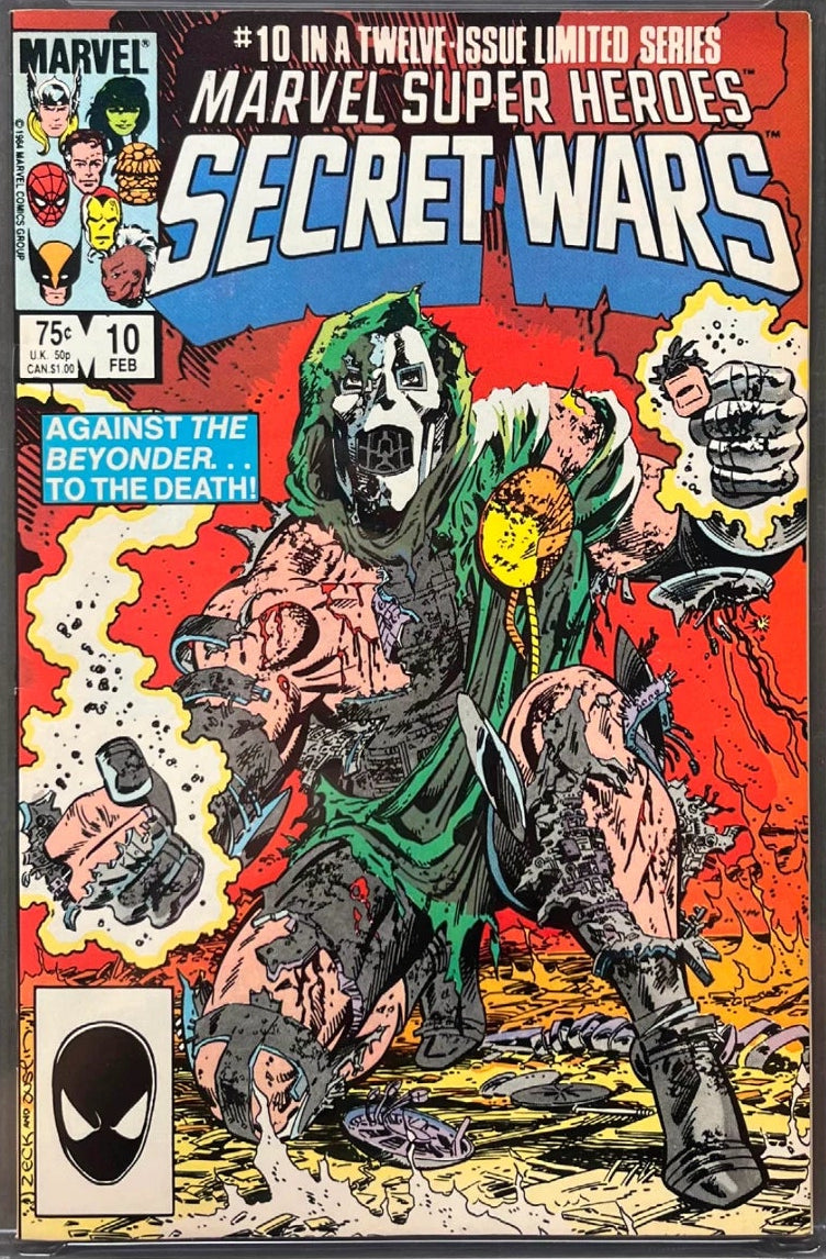 Marvel Super Heroes Secret Wars #10 in Top Loader Classic DOOM cover Byrne NM-