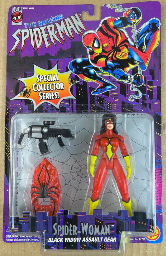 Marvel Spider-Man Spider-Woman Black Widow Assault Gear Action Figure 1996 ToyBiz