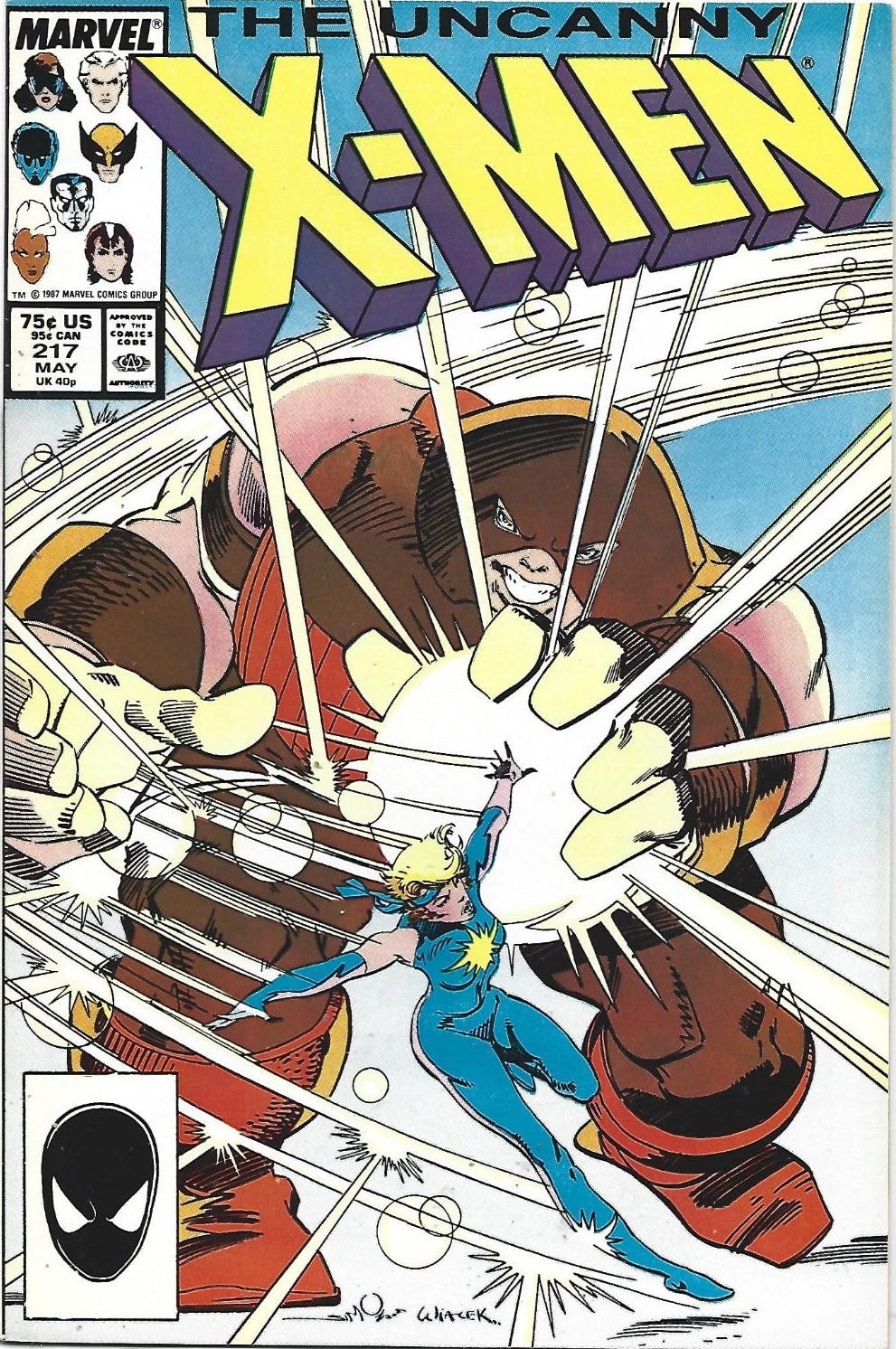 Uncanny X-men #217 NM 1987 with Toploader