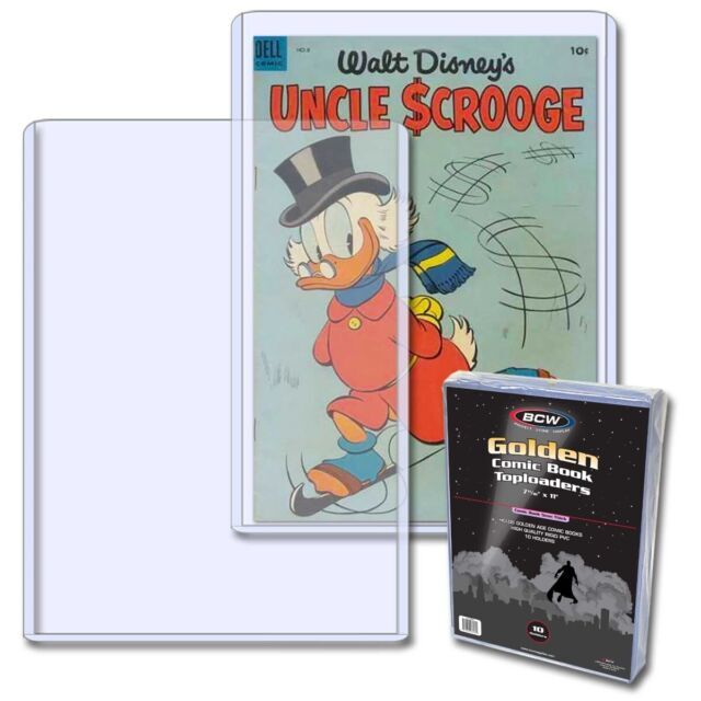 10 BCW Golden Age Comic Book Hard Plastic Toploaders Holders Protector Toploader